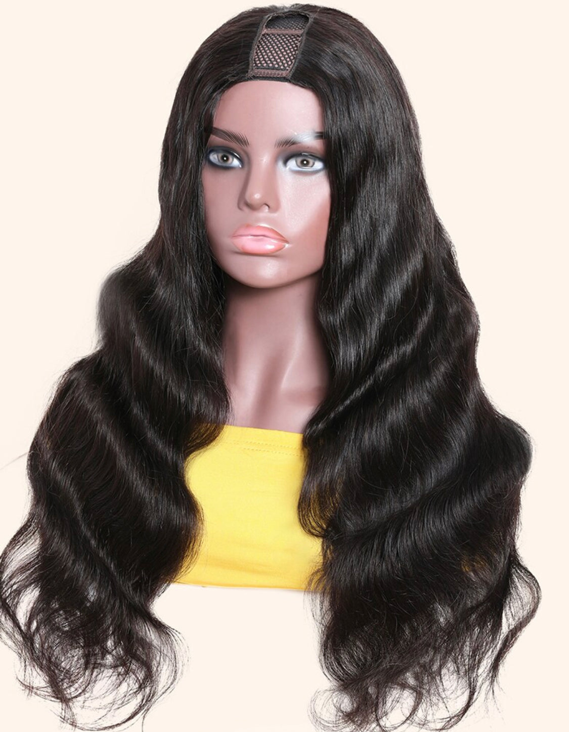 Lushlanes high density body wave U part human hair sew in wig 150%