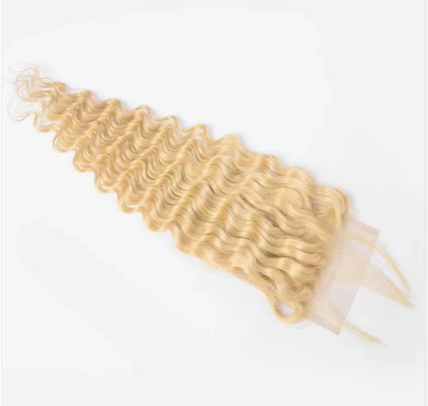 Lushlanes 613 Blonde
Deep Wave 4 Bundles avec fermeture 4×4 avec dentelle transparente pour femmes noires