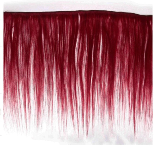 Lushlanes Red Bundles Color burg straight hair 4
Bundles With 13x4 Lace Frontal Pre Colored