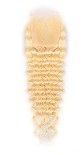 Lushlanes 613 Blonde
Deep Wave 4 Bundles avec fermeture 4×4 avec dentelle transparente pour femmes noires