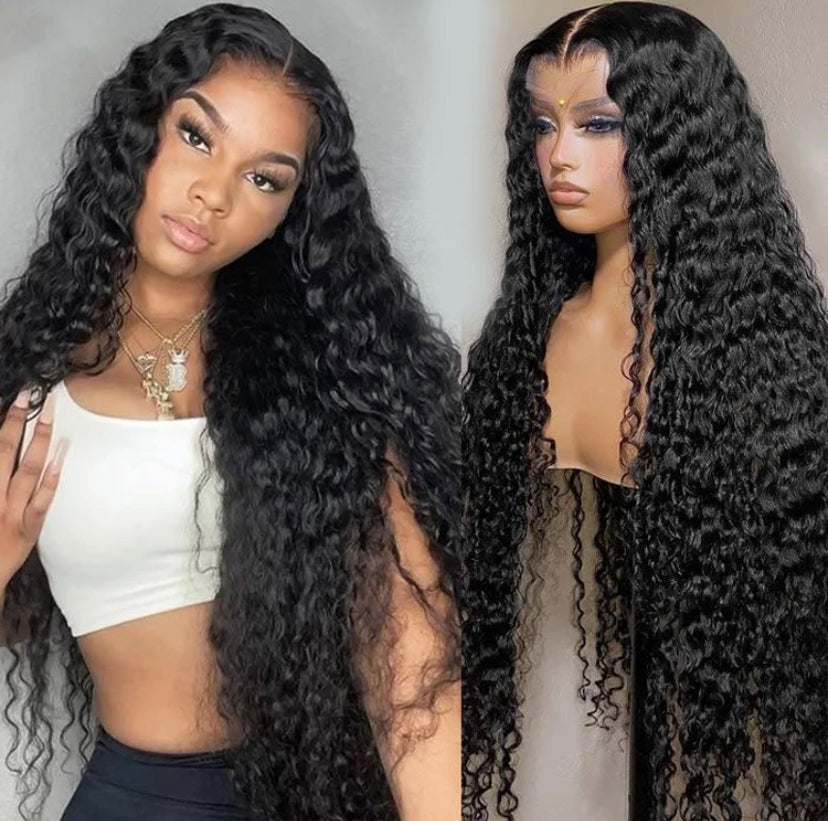 Lushlanes lace frontal wigs 180% human hair water wave wig human hair 360 lace wig