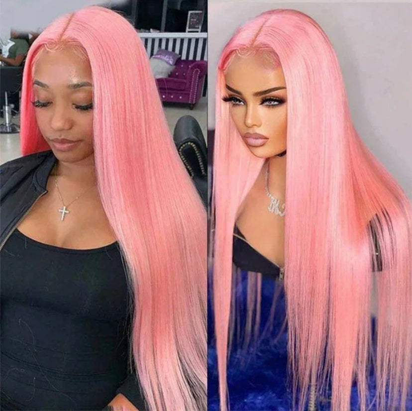 Lushlanes couleur rose 13 × 4 dentelle avant perruque de cheveux humains droite HD
Cheveux humains en dentelle transparente 150%