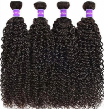 Lushlanes Peruvian Kinky Curly Hair 4 Bundles With 13x4 Frontal Curly Human Hair Transparent Lace closure