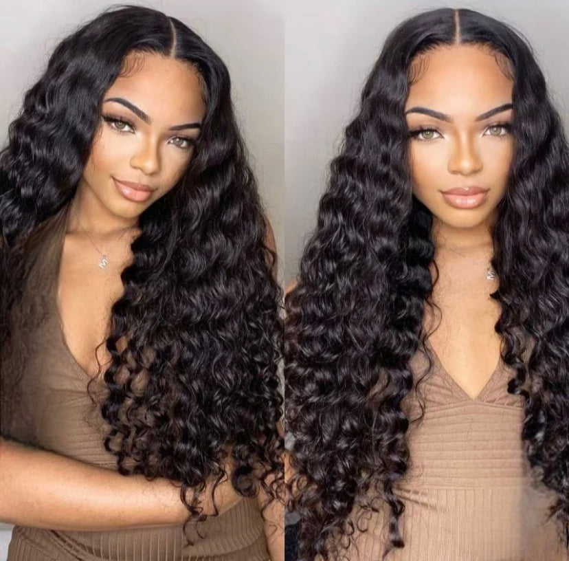 Lushlanes Glueless HD Glueless Lace Closure Wig 4x4 Deep WaveHuman Hair 180%