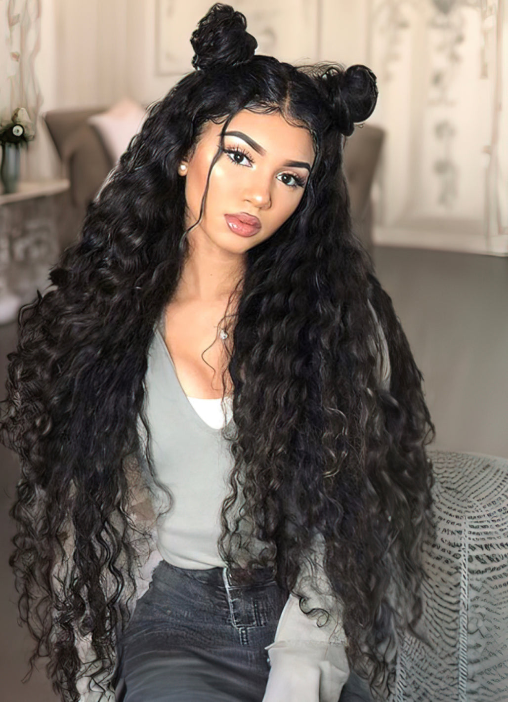 Lushlanes cheveux naturels ondulés cheveux humains dentelle frontale 13x4