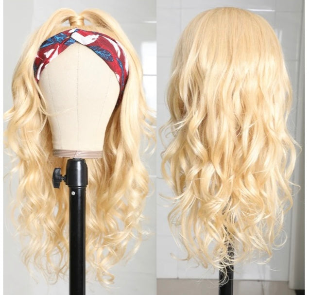 Lushlanes #613 Headband Body Wave Full Machine Made None Lace Wig Human Hair
