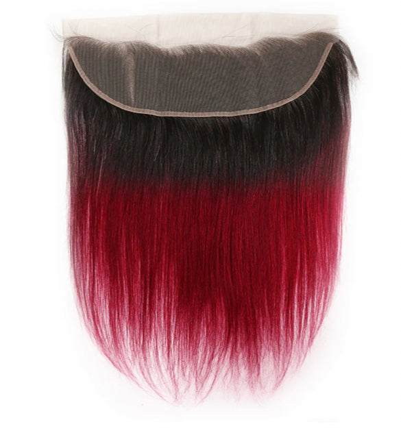 Lushlanes 1B/BURG Ombre Straight Hair 4
Bundles With 13×4 Lace Frontal Pre
Colored Ear To Ear