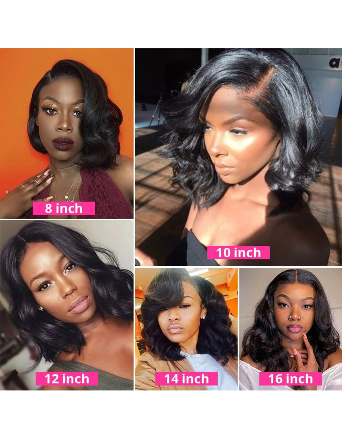 Lushlanes Body Wave V Part Short Brazilian Virgin Human Hair Wigs For Black Women Thin Part Wig Glueless Clip In Half Wig Upgrade U Part Wig Suitable For Beginners Seamless Glueless 150%