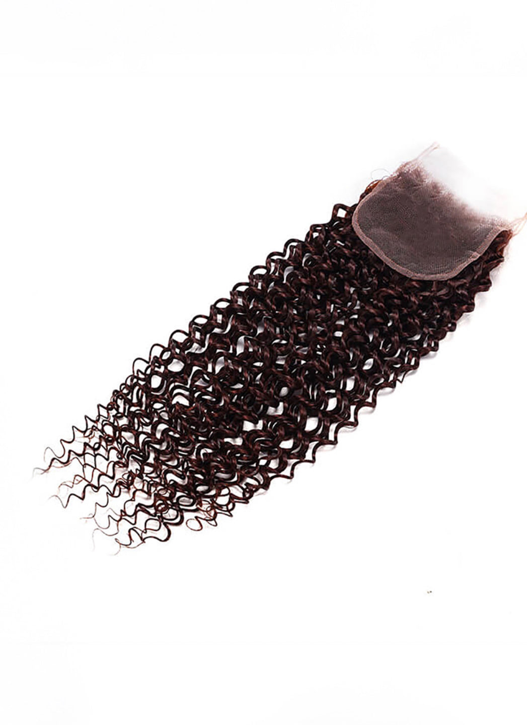 Lushlanes red brown Jerry Curl Remy human hair 4x4 free part closure