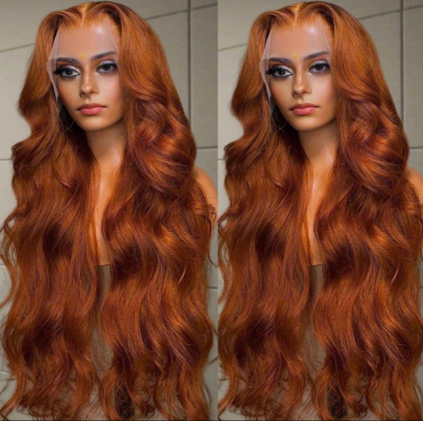 Lushlanes Copper Brown 13×4 Lace Front Body Wave Wig Ginger
Brown 150% Density Pre plucked Hairline