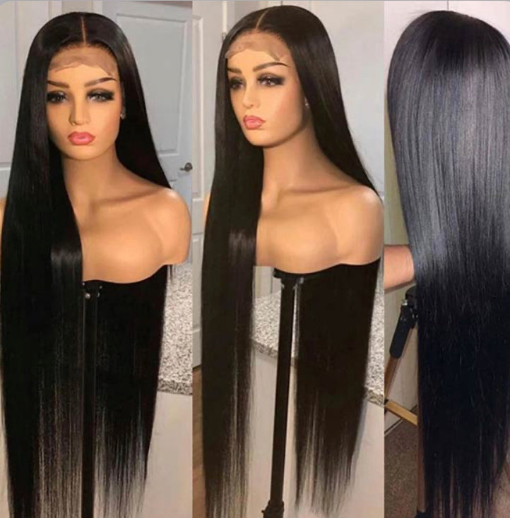 Lushlanes Glueless 4×4 Lace Closure WigStraight Human Hair Wigs LongStraight Hair Wigs 180%