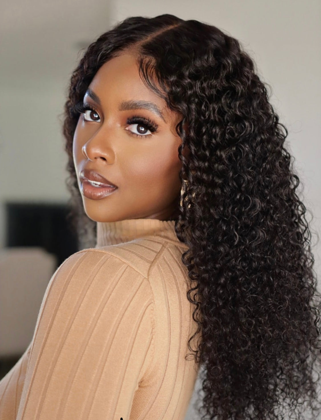 Lushlanes glueless V part 0 skill needed wig beginner friendly scalp natural curly human hair wig without leaving aside in 150%