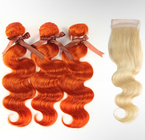Lushlanes #350 Ginger
Body Wave 3 Bundles
With # 613 Blonde 4×4 HD
Lace Closure