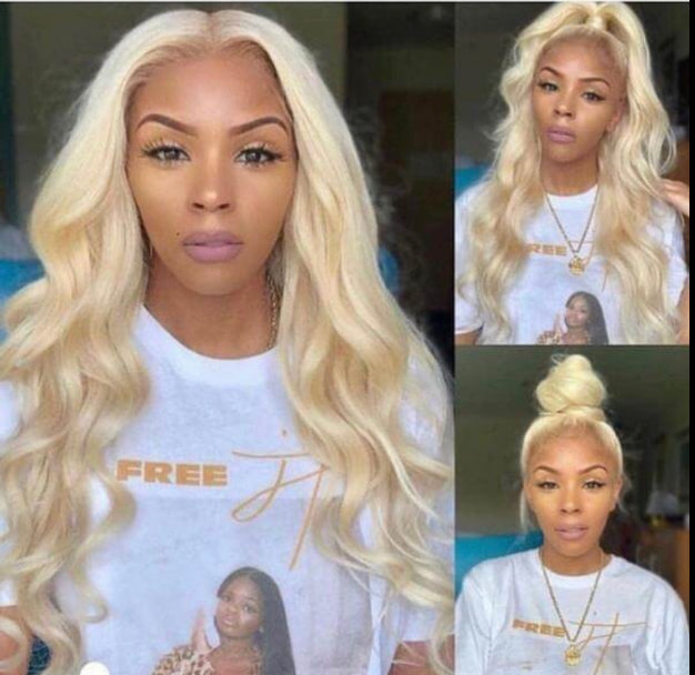 Lushlanes Hair Volume 613 Blonde vague de corps perruque de cheveux humains dentelle avant densité 150%