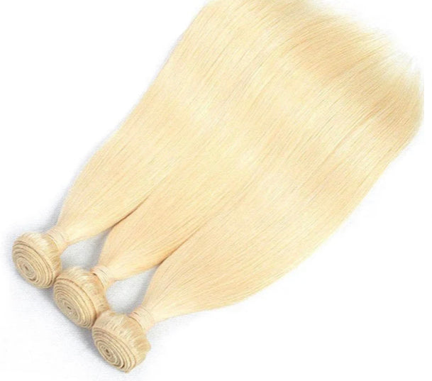 Lushlanes 613 Blonde Straight 4 Bundles with 13*4 Frontal Human Virgin Hair transparentlace