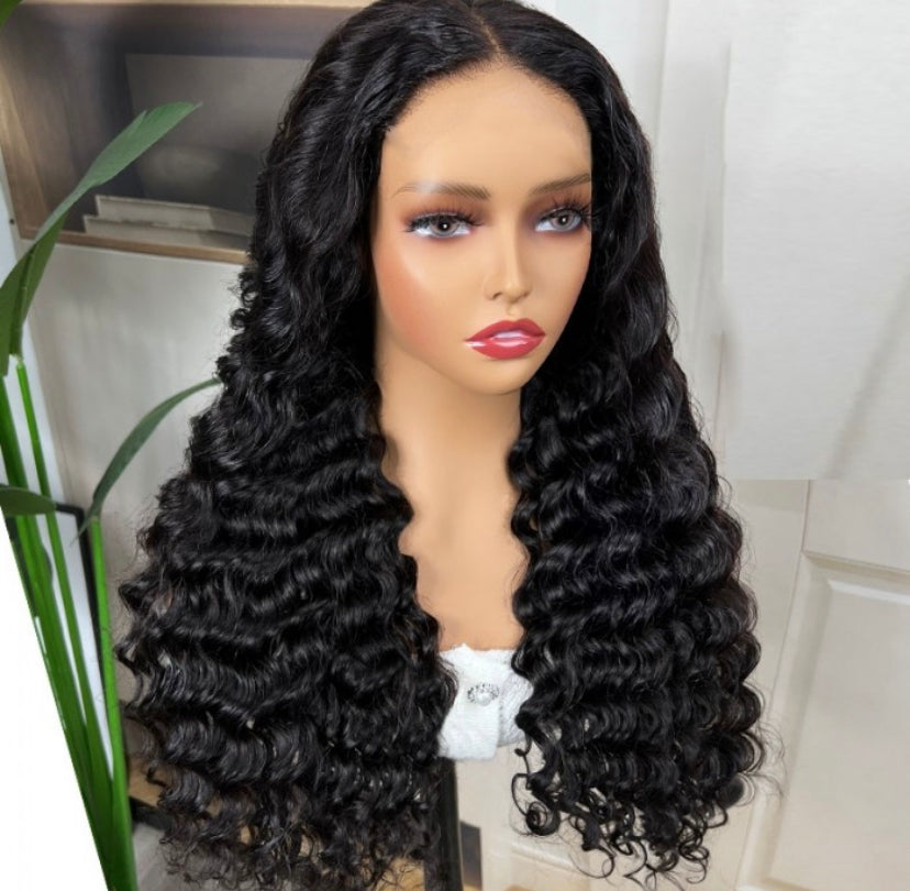Lushlanes Glueless HD Glueless Lace Closure Wig 4x4 Deep WaveHuman Hair 180%