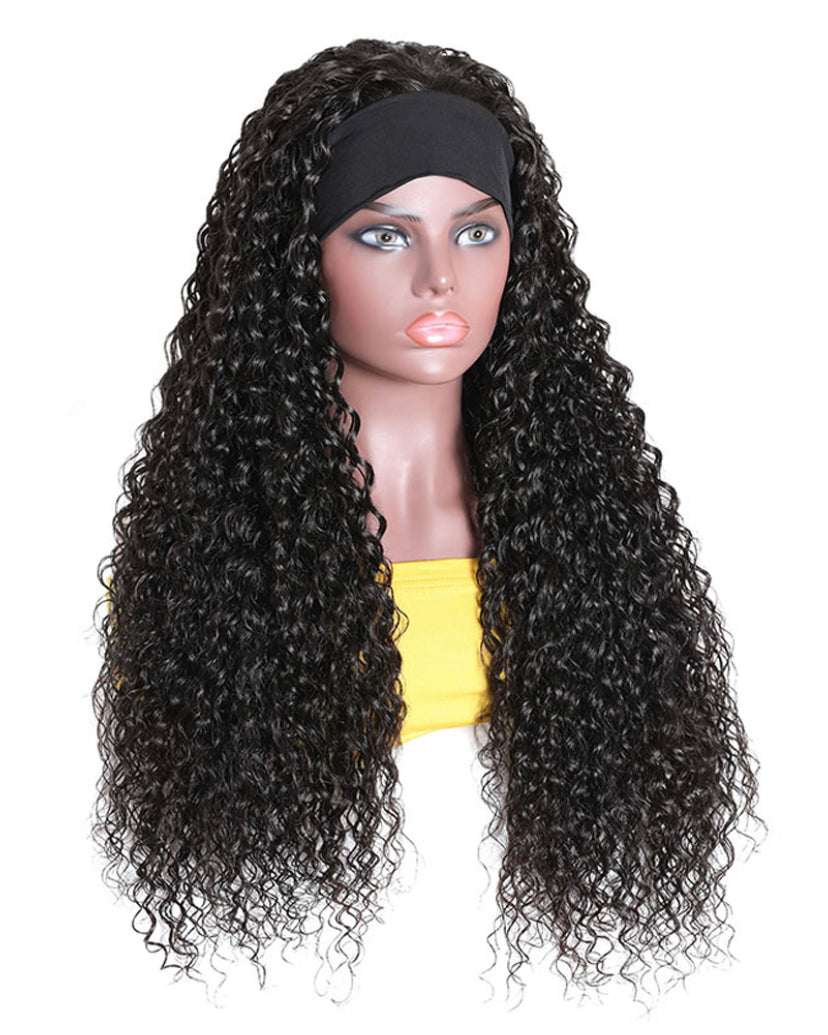 Lushlanes Hair Headband Scarf Hair Wig Curly Virgin Human Hair
Glueless Wigs No plucking wig for women Virgin Hair Non Lace
Front Wig