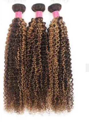 Lushlanes P4/27 Highlight Kinky Curly 3 Bundles
With 4X4 Lace Closure