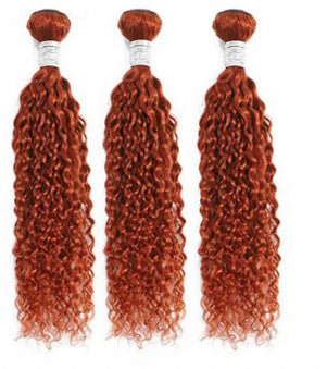 Lushlanes #350 Ginger Orange Water Wave 3 Bundles With 13x4 Transparent Lace Frontal
