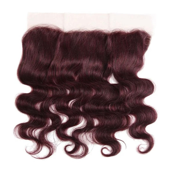 Lushlanes Red Bundles Color 99 body wave 4 Bundles With 13x4 Lace Frontal Pre Colored