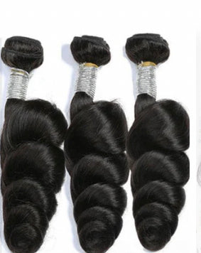Lushlanes Loose Wave 3 Bundles With 13*4 Lace Frontal 100% human hair