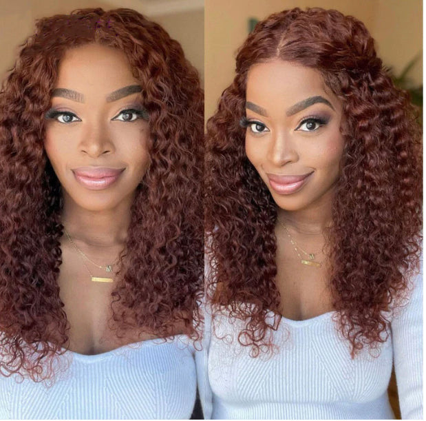Lushlanes #33 Blonde Water Wave 4 Bundles with 4×4 closure with transparent lace