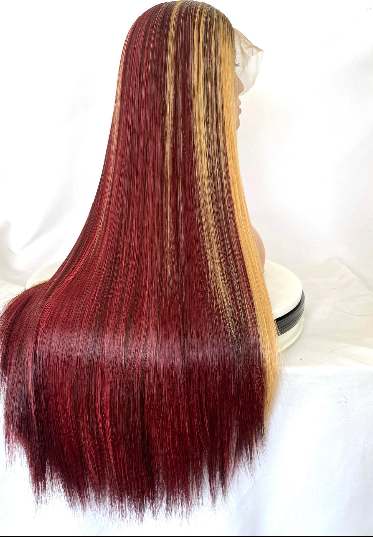 Lushlanes droite gingembre hd transparent suisse dentelle avant perruques 13x4 frontale wig150%