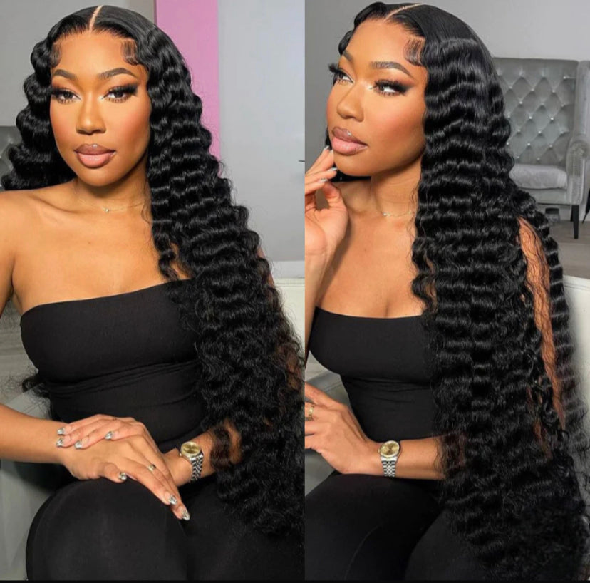 Lushlanes Glueless HD Glueless Lace Closure Wig 4x4 Deep WaveHuman Hair 180%