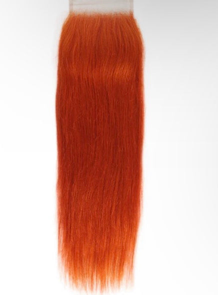 Lushlanes 350 cheveux raides couleur gingembre 4 paquets avec fermeture 4 × 4 LaceBrazilian 100% Extension de cheveux humains