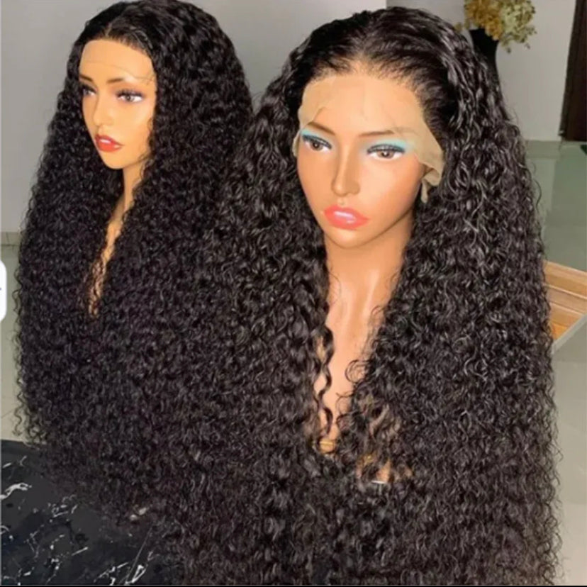 Lushlanes Brazilian 13×6 HD Human Hair Transparent Lace Front Wig for Black Women, Deep Wave HD Swiss Lace Frontal Wigs 180%