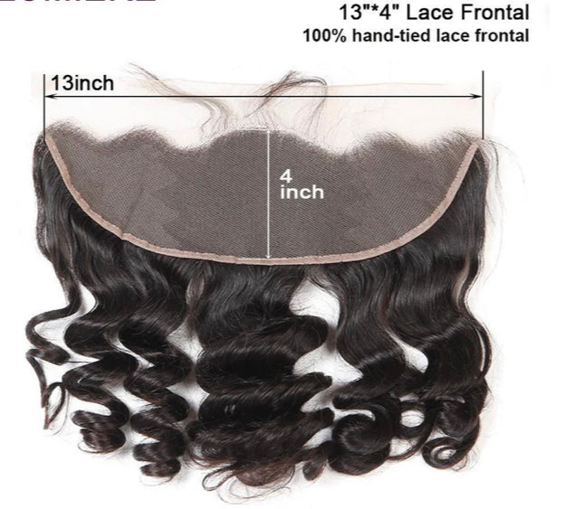 Lushlanes Loose Wave 3 Bundles With 13*4 Lace Frontal 100% human hair