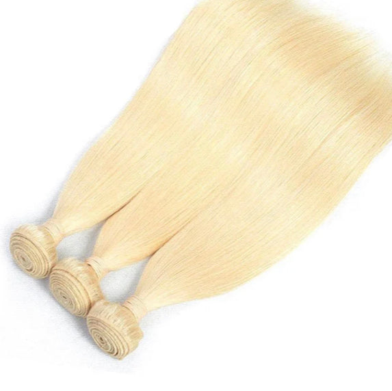 Lushlanes 613 Blonde Straight hair 4 Bundles with 13*4 Frontal transparent lace
