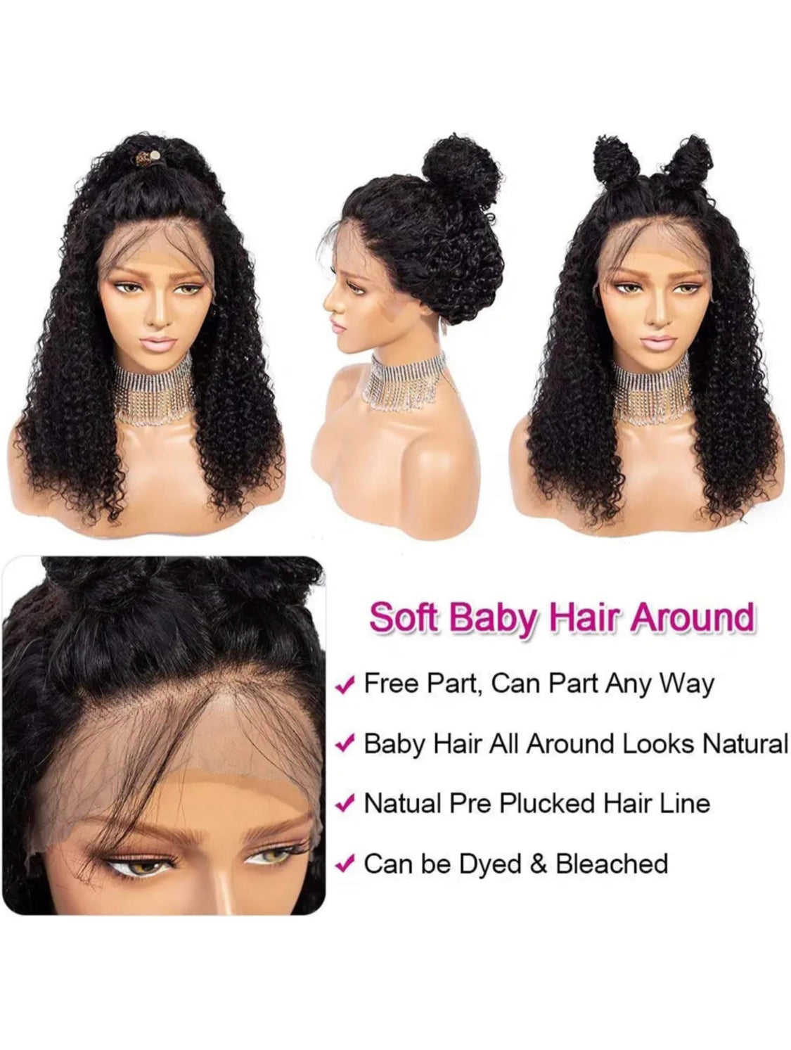 Lushlanes crépus bouclés dentelle avant perruque 13x4 HD dentelle transparente perruques Afro crépus bouclés cheveux humains perruques pré plumés noeuds blanchis avec des cheveux de bébé naissance des cheveux naturelle