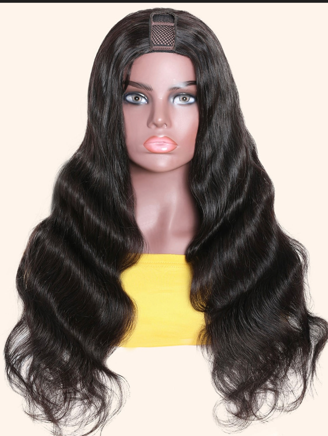 Lushlanes high density body wave U part human hair sew in wig 150%