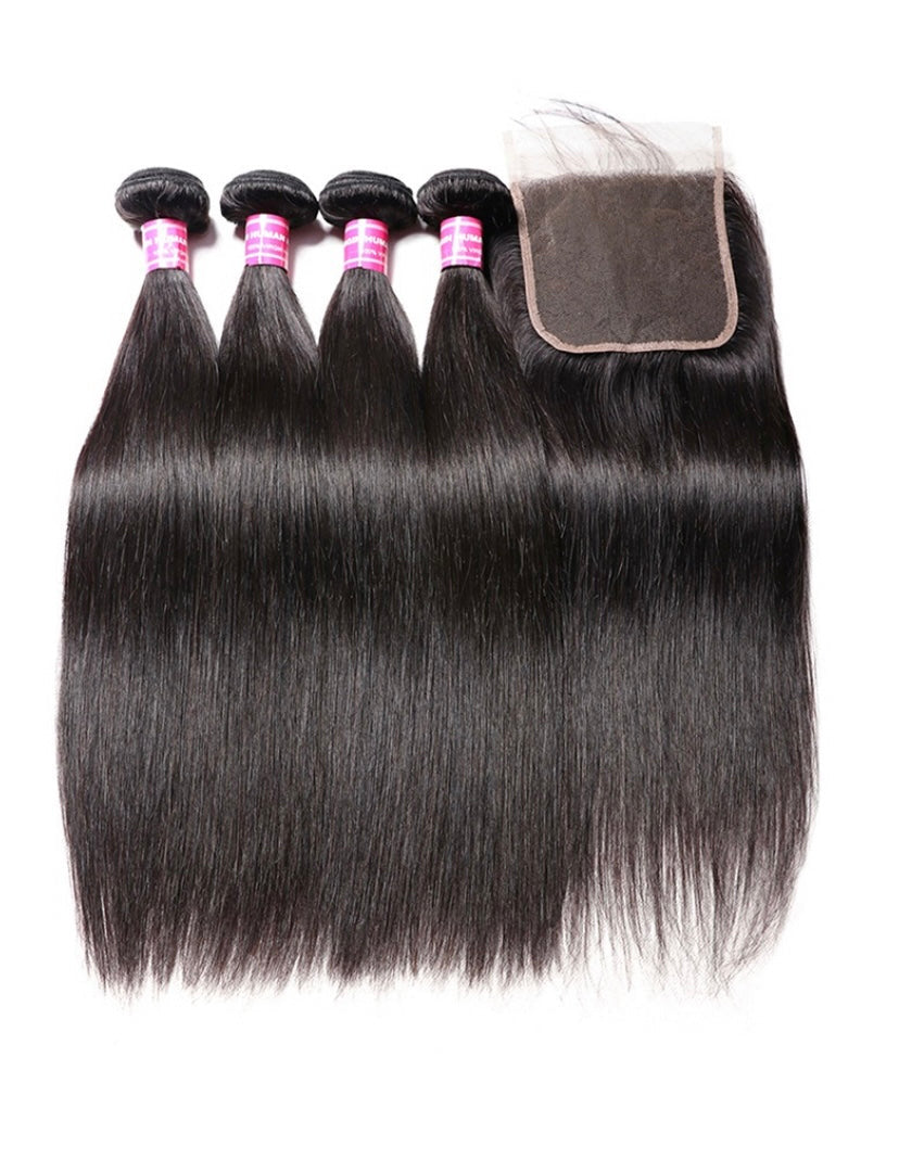 Lushlanes Hair Icenu
Series 4pcs Brazilian
Straight Virgin Hair With closure