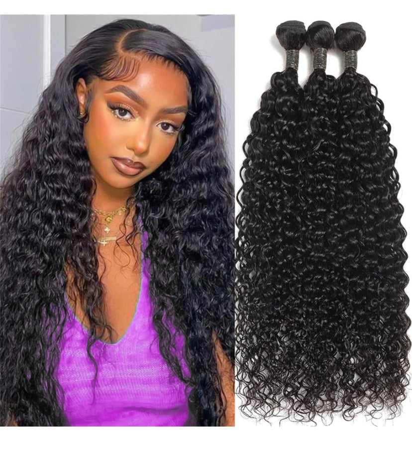 Lushlanes Water Wave Human Hair Bundles10A Unprocessed Virgin Hair Water Wave 3 packs