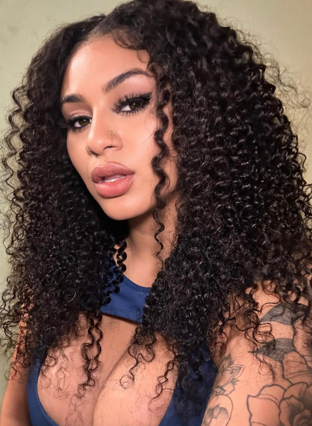 Lushlanes natural black Jerry curly 4x4 free part lace up closure