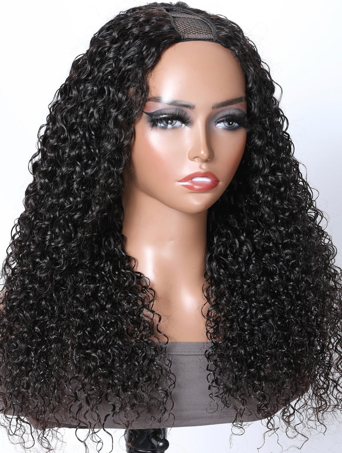 Lushlanes U Part Curly Wig for Beginners 150% Density