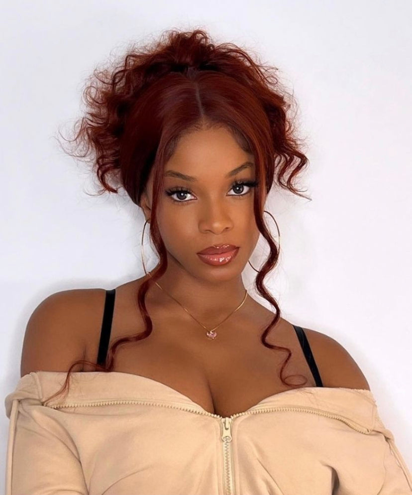 Lushlanes hair Glueless Lace Reddish Brown Body
Wave 150% Density