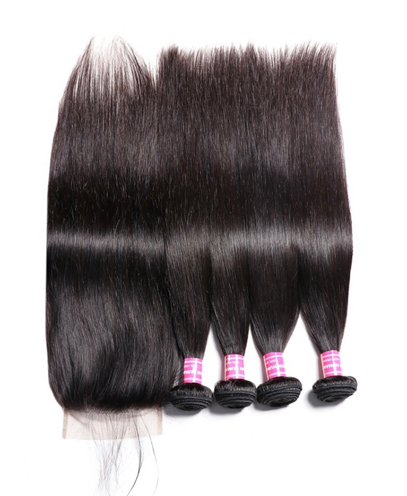 Lushlanes Hair Icenu
Series 4pcs Brazilian
Straight Virgin Hair With closure