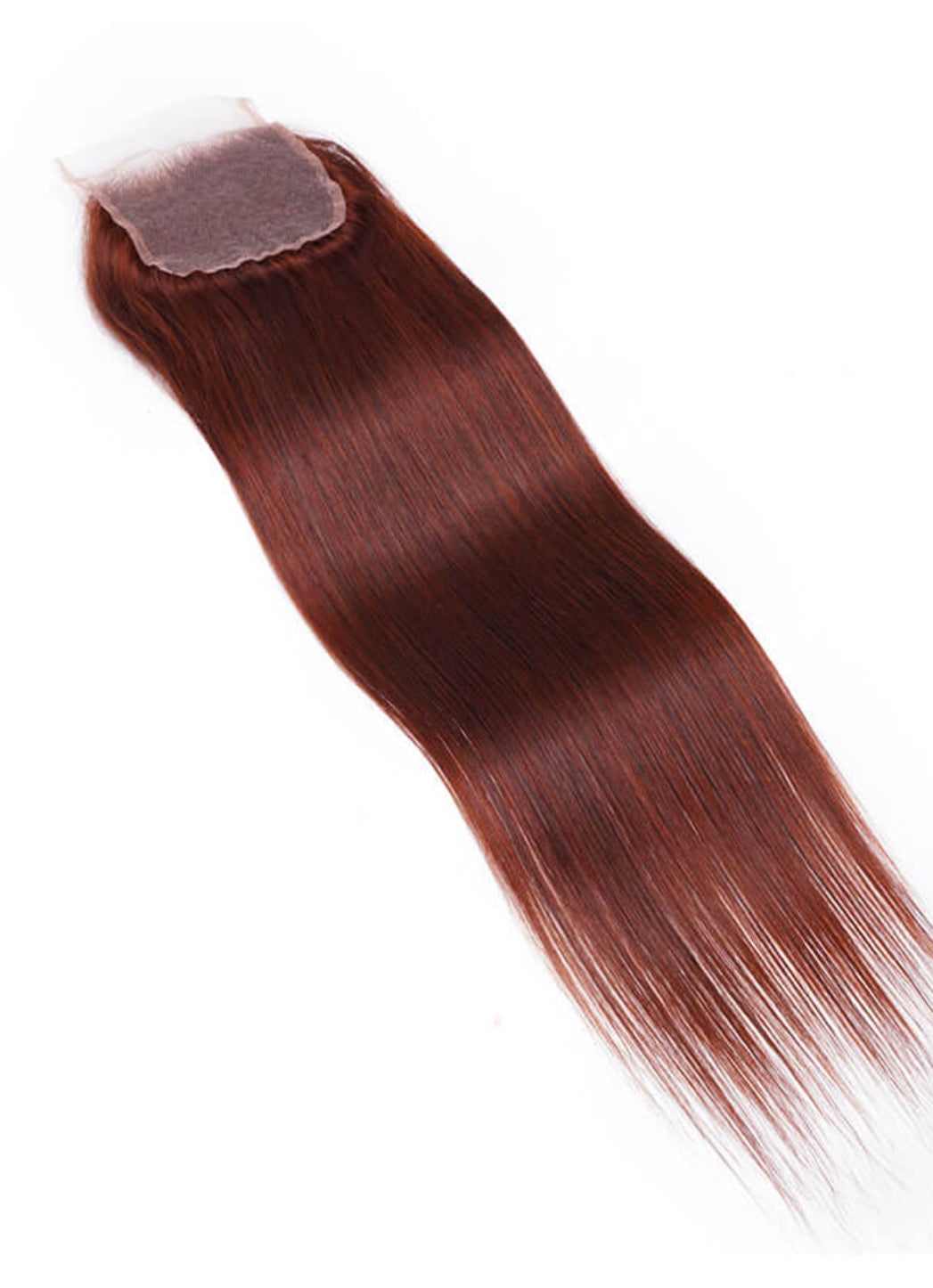 Lushlanes Reddish Brown Remy Hair 4x4 Silky Straight Free Part Closure