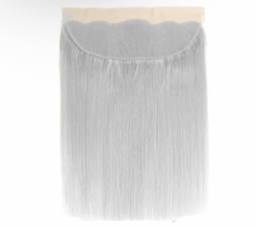 Lushlanes Silver Straight 4 Bundles With 13×4 Lace Frontal Brazilian Human Hair