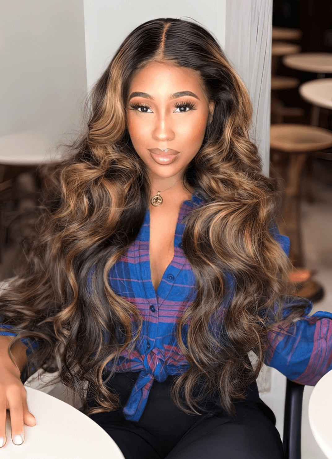 Lushlanes 4x4 Lace Top Closure Body Wave Brown Highlight Color