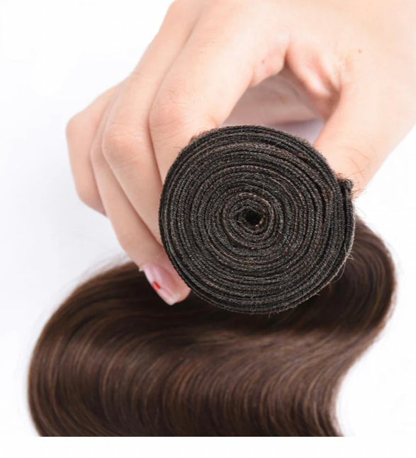 Lushlanes Brown Body Wave 4 Bundles With 13×4 Lace Frontal Pre Colored
