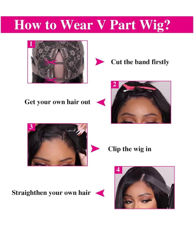 Lushlanes Highlight V Part Wigs Human Hair Straight Brazilian Virgin Human Hair Wigs Ombre Brown 150%