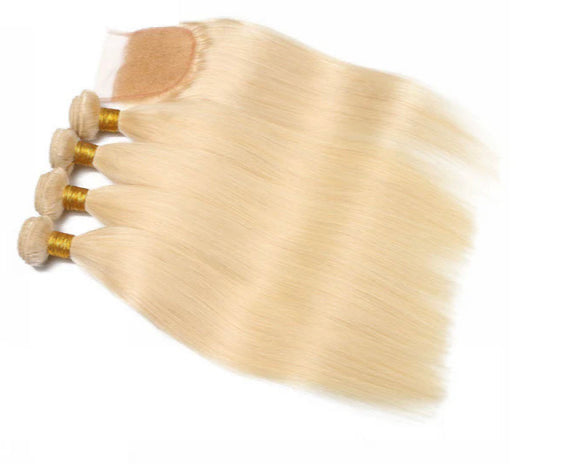 Lushlanes 613 Blonde 3
Bundles Straight with 4*4 closure Human Virgin Hair