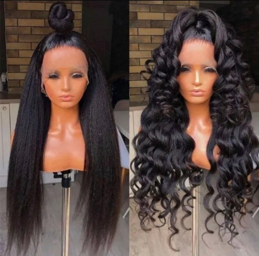 Lushlanes 4C Kinky Edges 13×4 Transparent Melted Lace Front Kink Straight Wig 180%