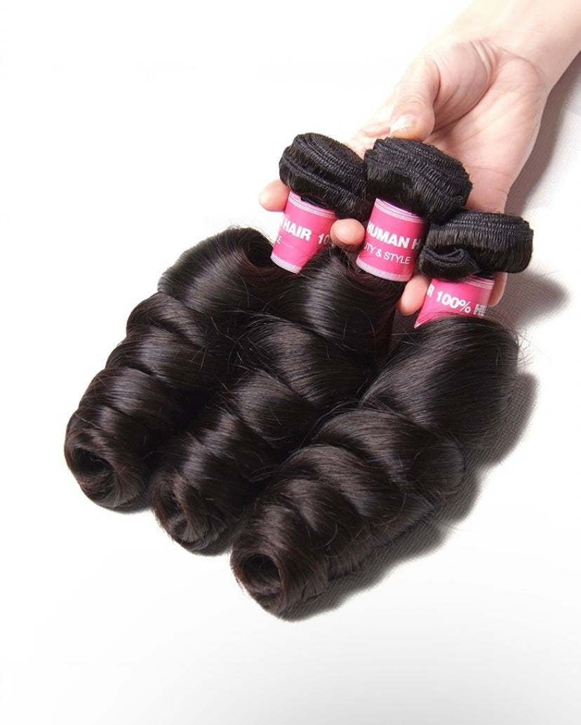 Lushlanes Hair 3pcs/pack Peruvian Virgin Hair Loose Wave