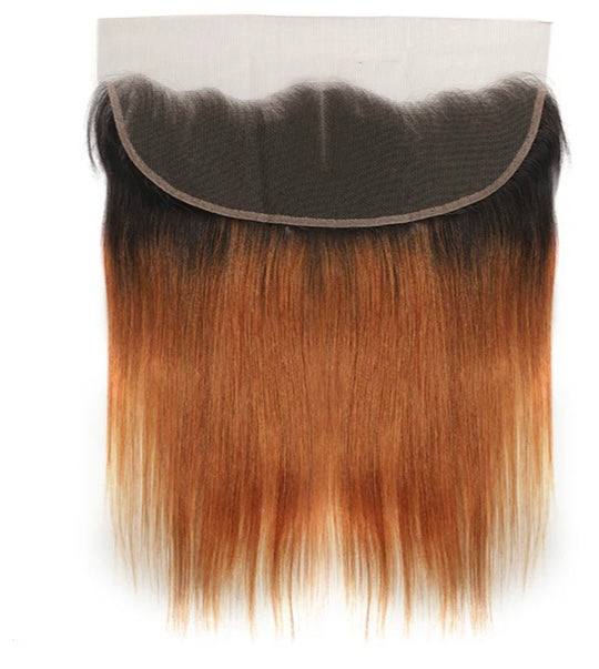 Lushlanes 1B/30 Ombre Straight Hair 4Bundles With 13x4 Lace Frontal Pre Colored