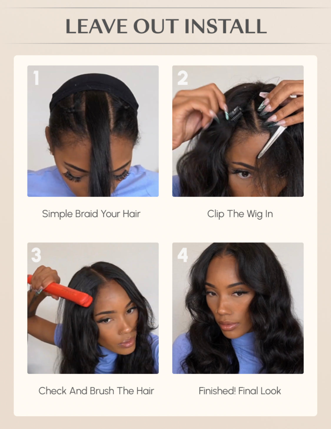 Lushlanes Magic Dry Straight & Wet Curly Wig 2 styles V part curly human hair wig black 150%